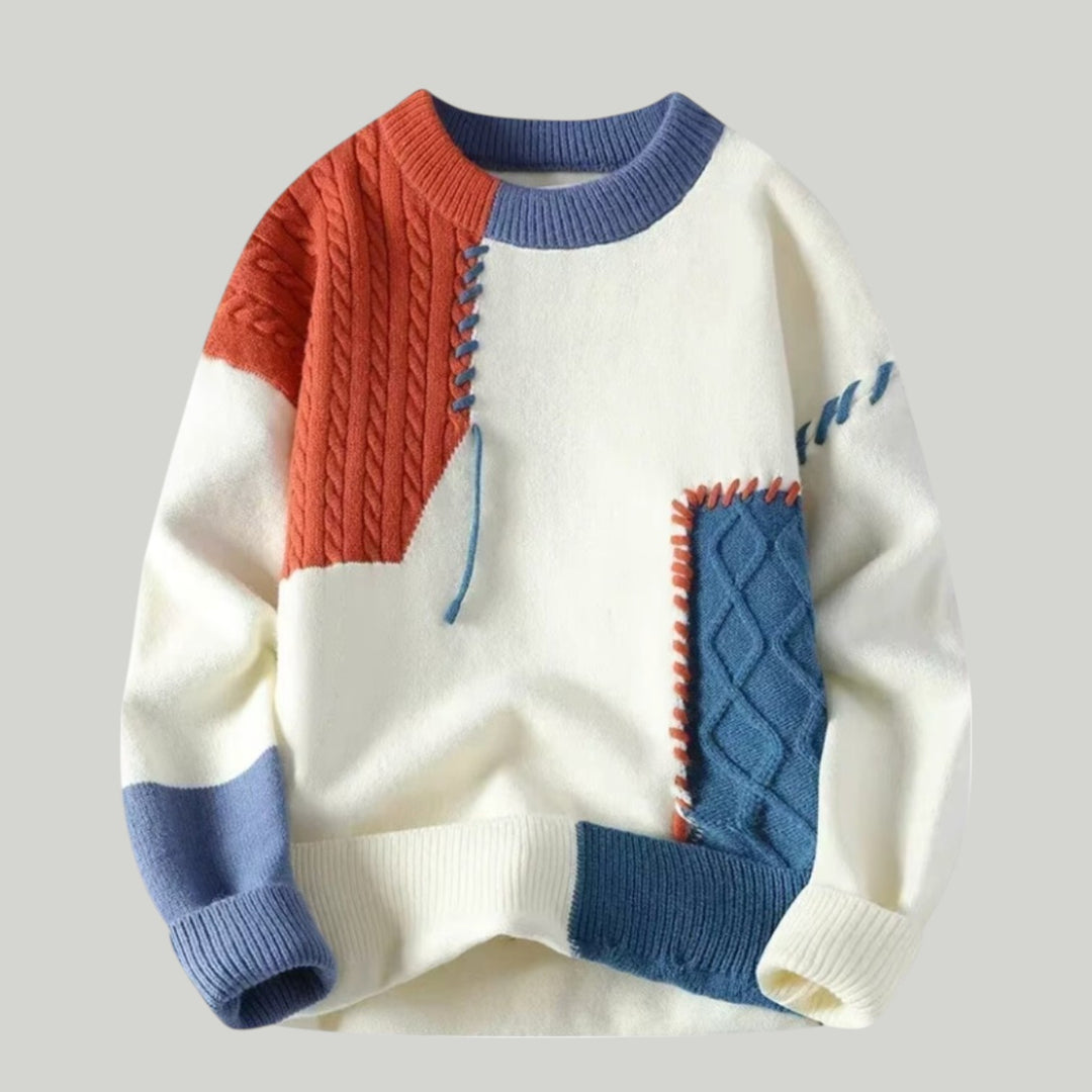 Ravanti | Men's Premium Merino Wool Patchwork Sweater