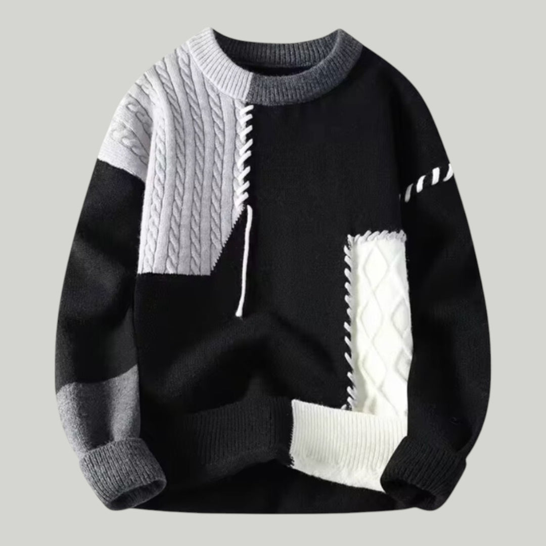 Ravanti | Men's Premium Merino Wool Patchwork Sweater