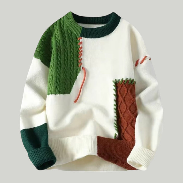 Ravanti | Men's Premium Merino Wool Patchwork Sweater