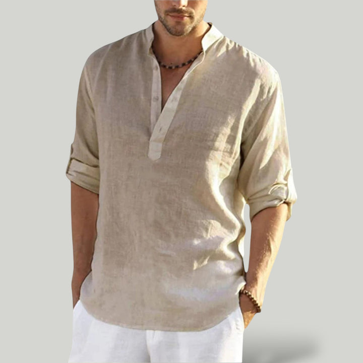 Ravanti | Men's Lightweight Long Sleeve Linen Shirt