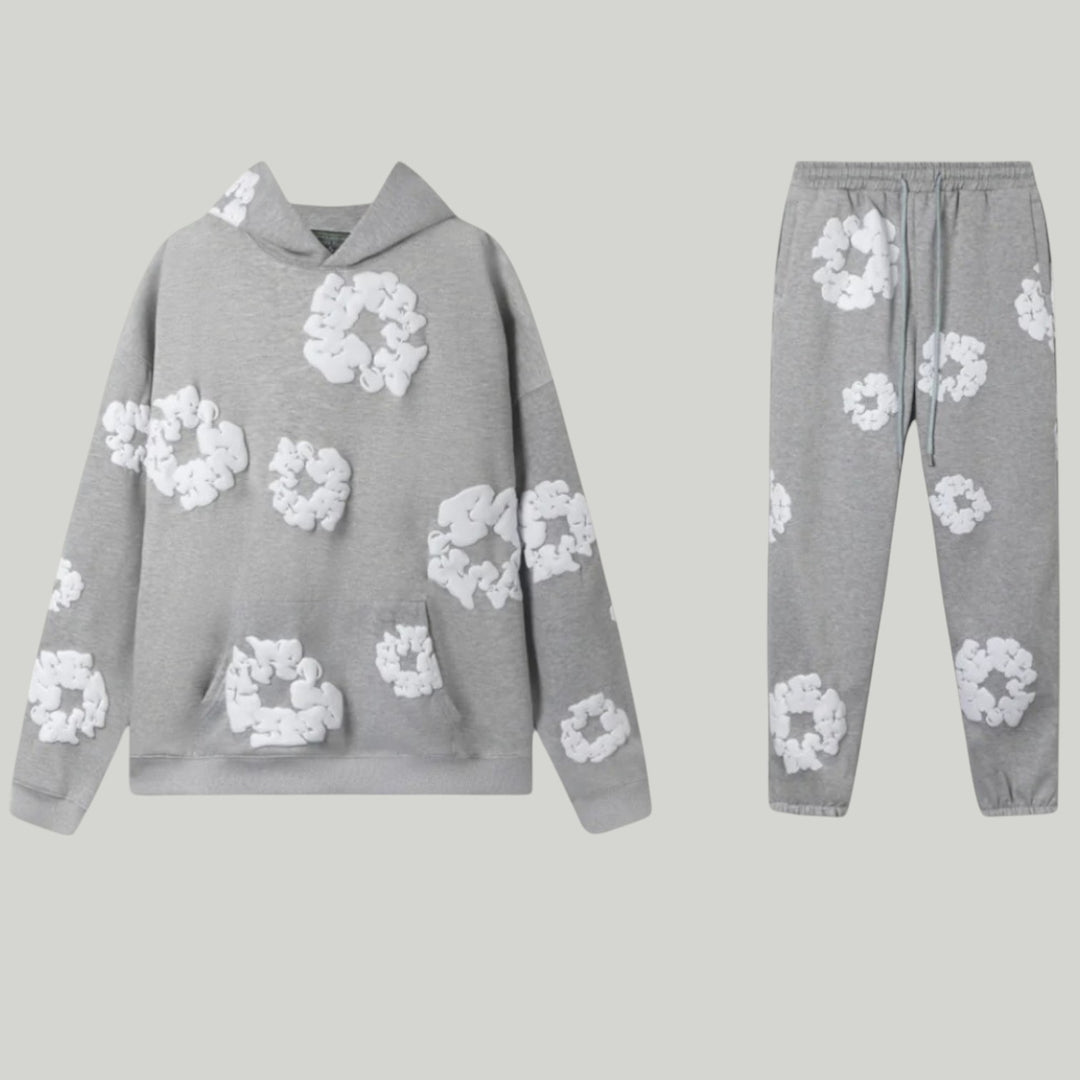 Ravanti | Unisex Floral Cotton Hoodie and Joggers Set