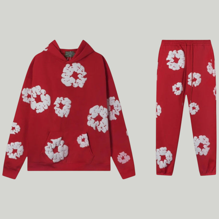 Ravanti | Unisex Floral Cotton Hoodie and Joggers Set