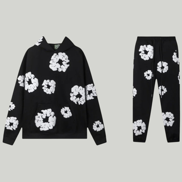 Ravanti | Unisex Floral Cotton Hoodie and Joggers Set