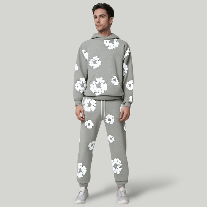 Ravanti | Unisex Floral Cotton Hoodie and Joggers Set