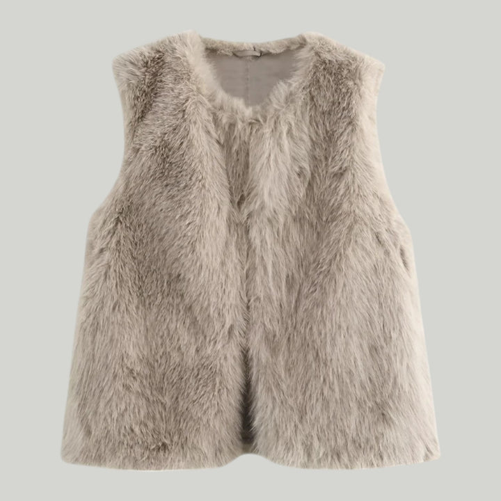 Ravanti | Women's Elegant Cropped Faux Fur Vest