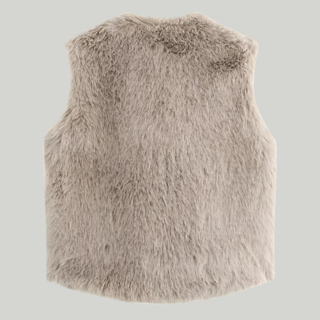 Ravanti | Women's Elegant Cropped Faux Fur Vest