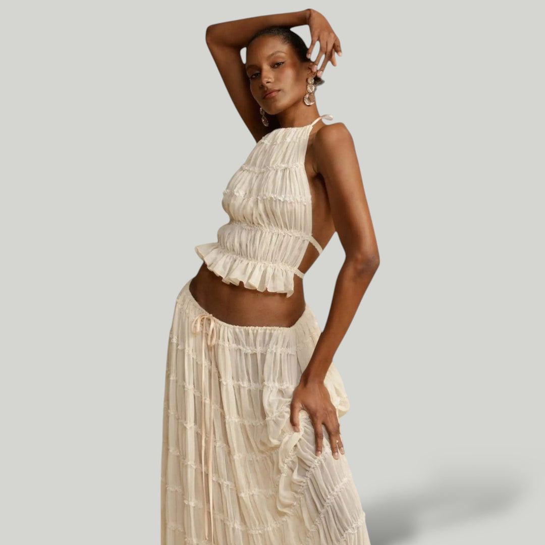 Ravanti | Women's Elegant Maxi Skirt and Top Co-Ord Set