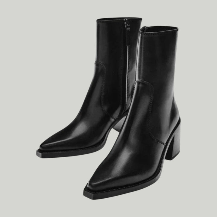 Ravanti | Women's Leather Block Heel Ankle Boots