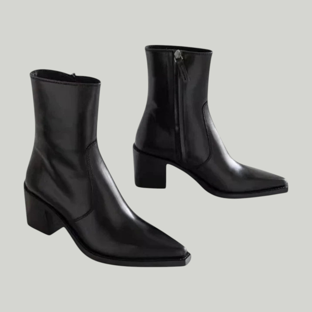 Ravanti | Women's Leather Block Heel Ankle Boots