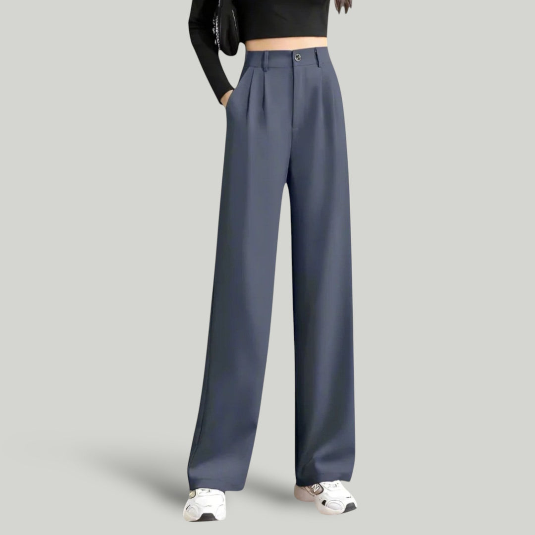 Ravanti | Women's High Waisted Wide Leg Trousers