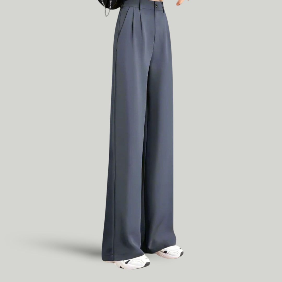 Ravanti | Women's High Waisted Wide Leg Trousers