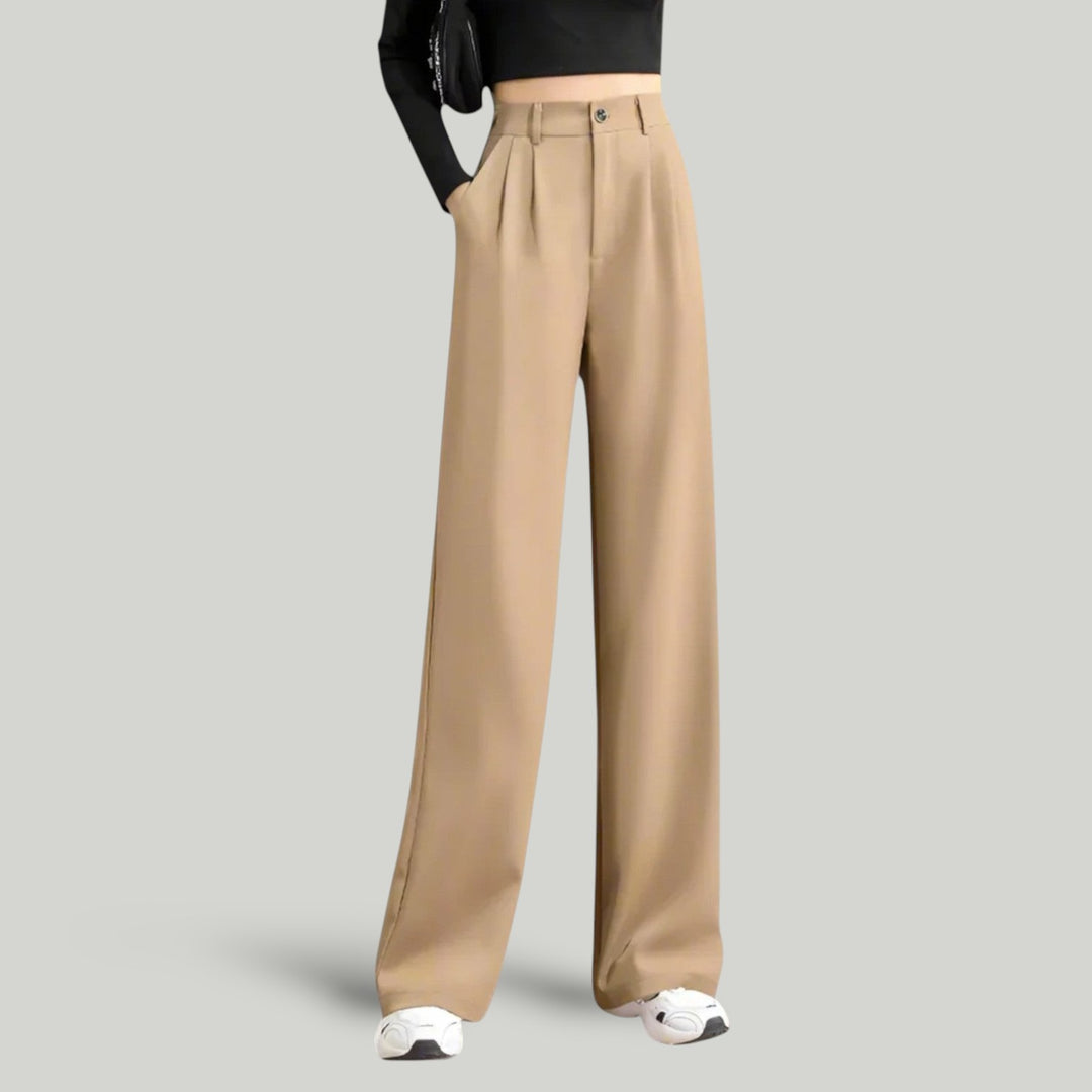 Ravanti | Women's High Waisted Wide Leg Trousers