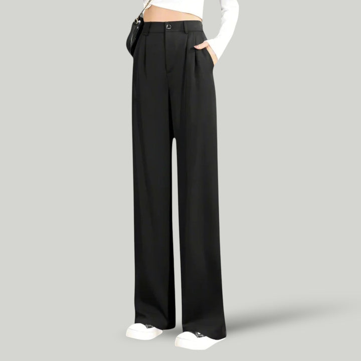 Ravanti | Women's High Waisted Wide Leg Trousers