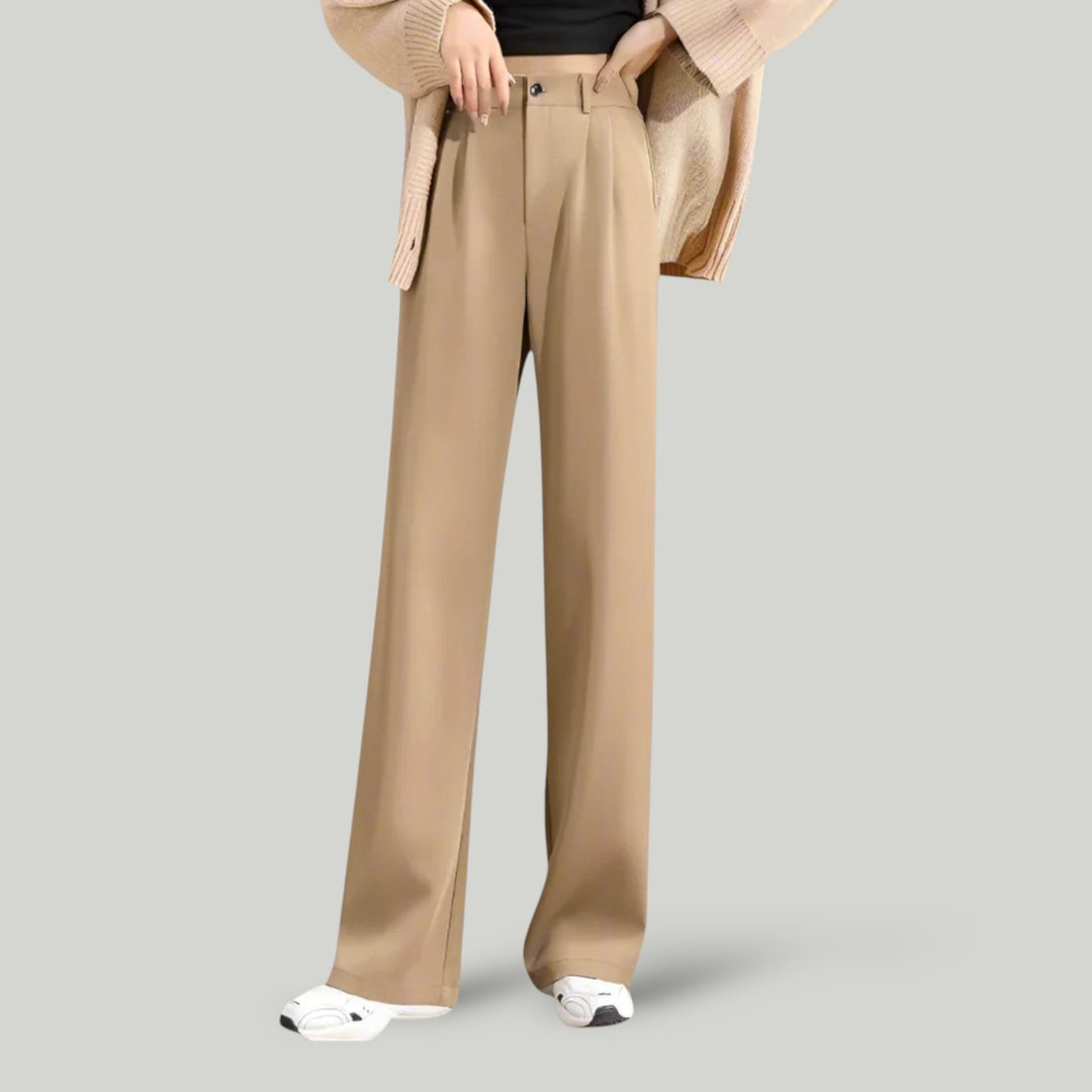 Ravanti | Women's High Waisted Wide Leg Trousers