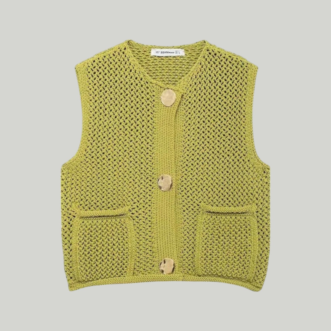 Ravanti | Women's Chunky Knit Cardigan Vest