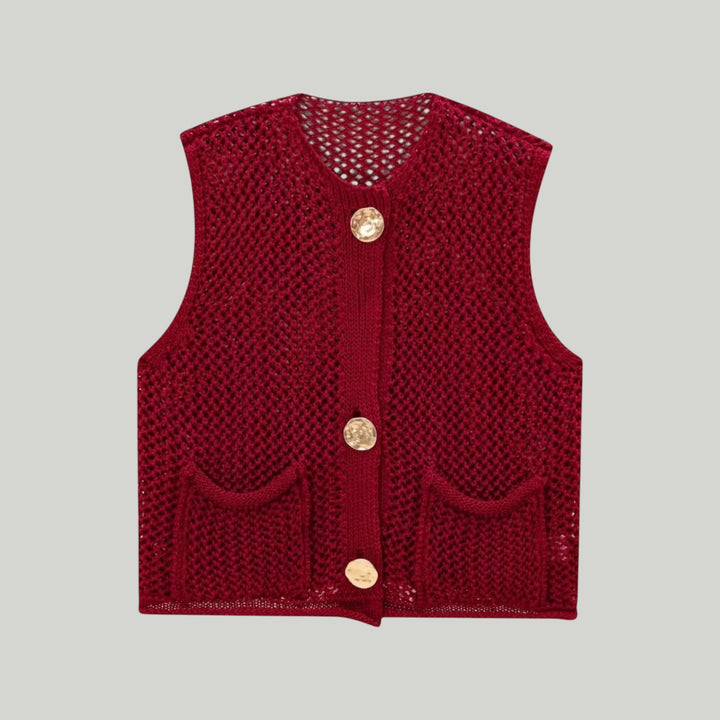 Ravanti | Women's Chunky Knit Cardigan Vest