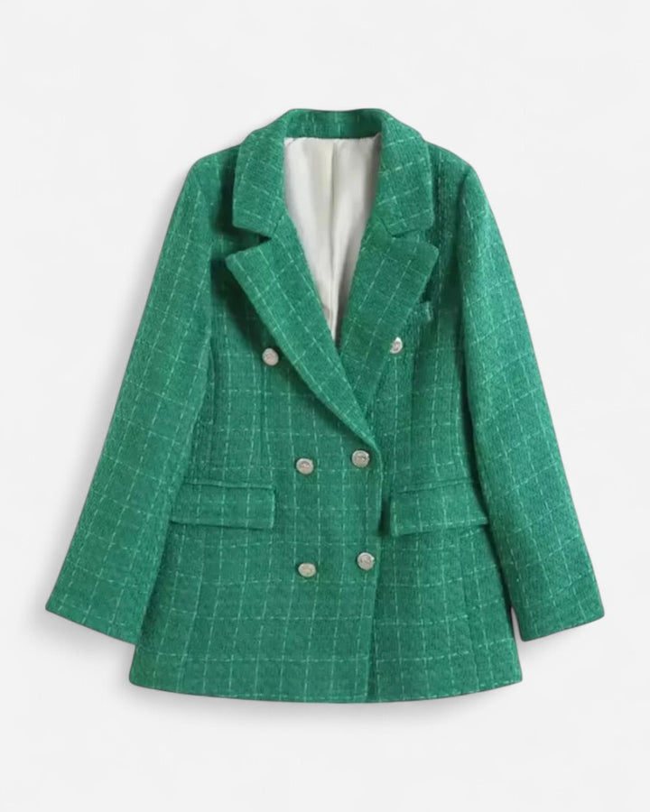 Blazer donna in tessuto tweed leggero