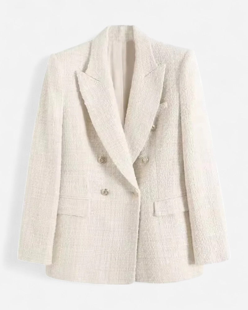 Blazer donna in tessuto tweed leggero