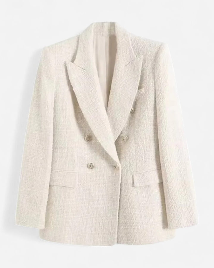 Blazer donna in tessuto tweed leggero
